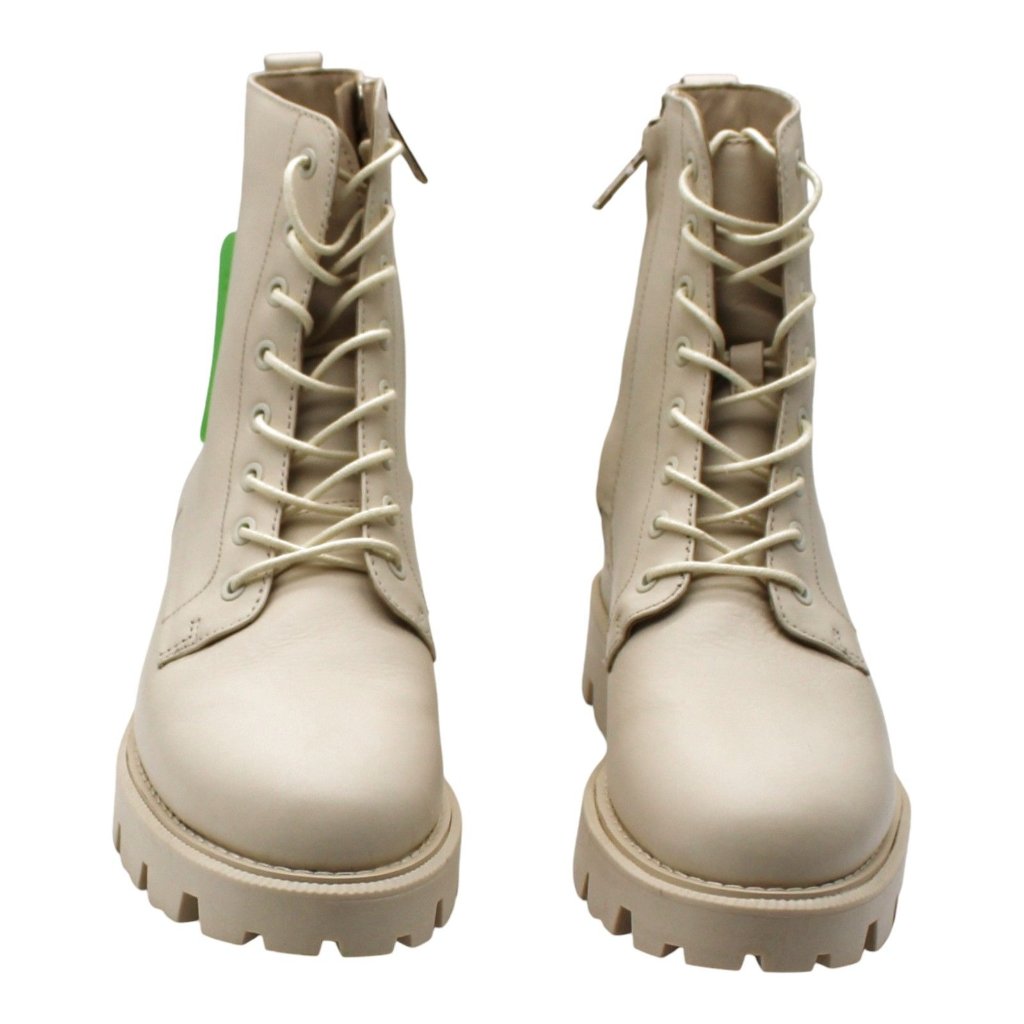 Sam Edelman Cream Lace-Up Ankle Booties